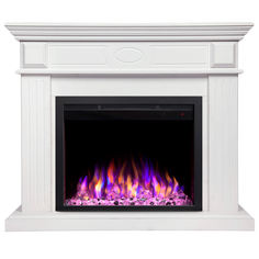 Электрокамин RealFlame Leda WT с Saphir 25,5, 6 цветов пламени, белый матовый