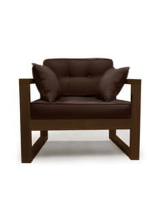 Кресло DEmoku Экокожа Д-1 ЭШ-Т, шоколад/темный дуб МЕБЕЛЬ в стиле ЛОФТ