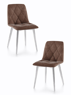 Комплект стульев для кухни DecoLine Ричи 2шт., хром/коричневый