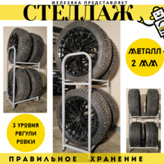 Стеллаж для хранения колес и шин Железяка 4К, на 4 колеса