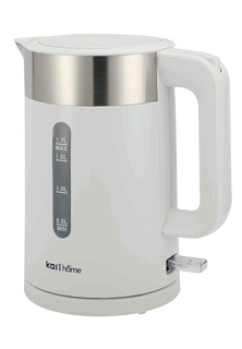 Чайник электрический kari home KE02302-GS 1.7 л белый, серебристый