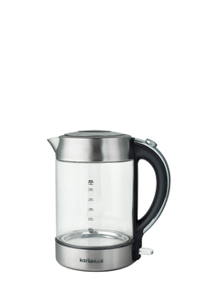 Чайник электрический kari home HB-K008 1.7 л прозрачный, серебристый