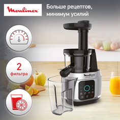 Соковыжималка шнековая Moulinex Juice & Clean ZU420E10 black/silver