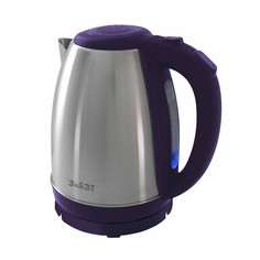 Чайник электрический ЭлБЭТ EK 1,8-01S 1.8 л серебристый, фиолетовый