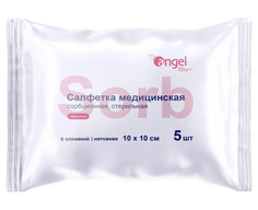 Салфетки медицинская 10x10,5шт,8 сл. Angel, 5шт No Brand