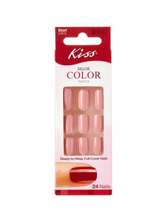Накладные ногти Kiss Salon Color Nails Set пудровая роза 24 шт