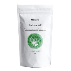 Marespa, Соль морская Красного моря, с эфирными маслами пихты, кедра и сосны, 1000 г