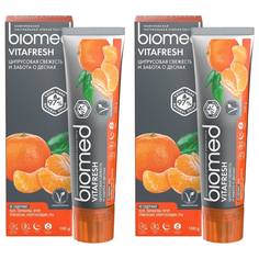 Натуральная зубная паста BIOMED VITAFRESH комплексная антибактериальная 100г 2шт