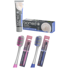 Зубная паста BIOMED CALCIMAX без фтора 100г зубная щетка BIOMED PINK SALT мягкая набор 2шт