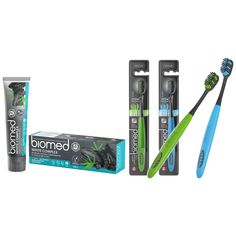 Зубная паста BIOMED WHITE COMPLEX 100 г. + зубная щетка средняя BIOMED BLACK 2 шт
