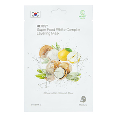 Маска тканевая для лица Herest Super Food White Complex Layering Mask увлажняющая 23 мл