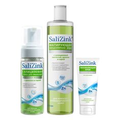 Набор SaliZink Мицеллярная вода 315 мл Пенка для умывания 160 мл Крем матирующий 50 мл
