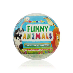 Бурлящий шар для ванны с игрушкой внутри Bambolina Funny Animals 130г