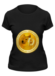 Футболка женская Printio Dogecoin черная S
