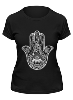 Футболка женская Printio Hamsa черная 2XL