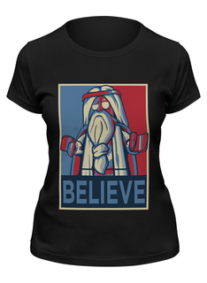 Футболка женская Printio Believe черная 2XL