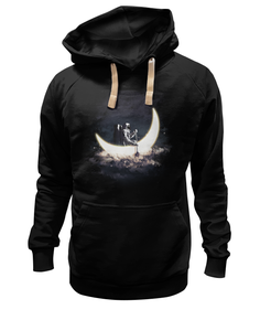 Толстовка унисекс Printio Лунная лодка черная 3XL
