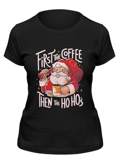 Футболка женская Printio Coffee and ho hos черная 2XL