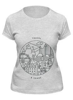 Футболка женская Printio Be global | montok серая M