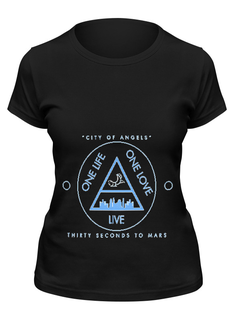 Футболка женская Printio City of angels - 30 seconds to mars черная XL