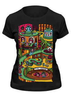 Футболка женская Printio Lets fun черная 2XL