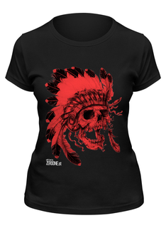 Футболка женская Printio Skull черная 2XL