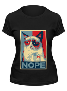 Футболка женская Printio Grumpy cat черная L