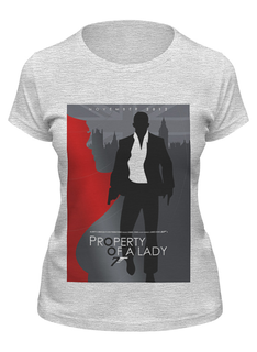 Футболка женская Printio Property of a lady - 007 серая 2XL
