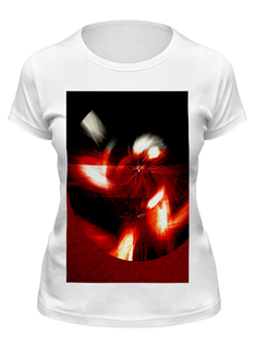 Футболка женская Printio Абстракция в красном круге белая M