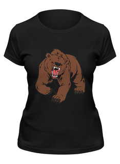 Футболка женская Printio Bear / медведь черная 2XL