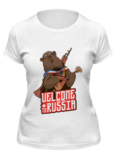 Футболка женская Printio Welcome to russia белая 2XL