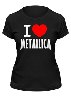 Футболка женская Printio «i love metallica» черная 2XL