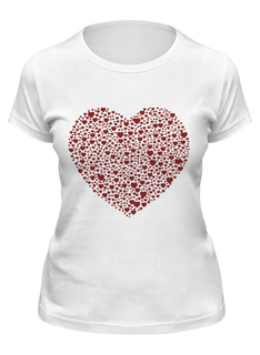Футболка женская Printio Сердца в сердце серая белая M