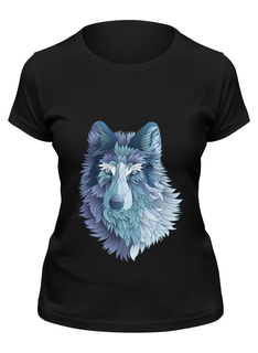 Футболка женская Printio Beautiful wolf черная S