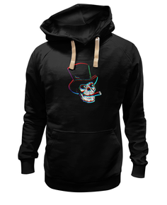 Толстовка унисекс Printio Череп в шляпе с сигарой черная S