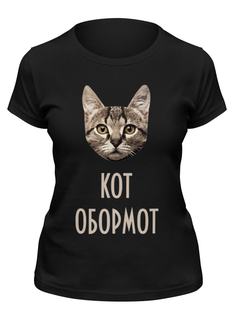 Футболка женская Printio Кот обормот черная M