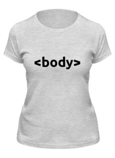 Футболка женская Printio Body tag серая 2XL