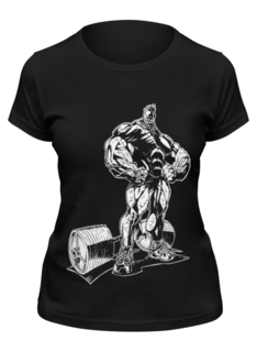 Футболка женская Printio Bodybuilding черная S