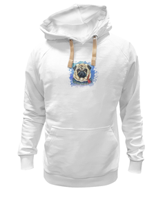 Худи Printio Мопсик белое 2XL