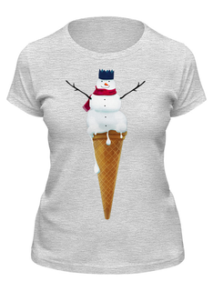 Футболка женская Printio Снеговик серая S