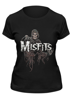 Футболка женская Printio Misfits band черная 2XL
