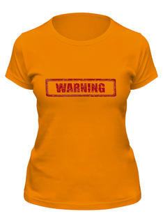Футболка женская Printio Warning оранжевая 2XL