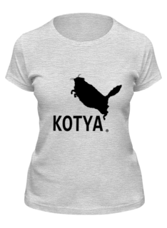 Футболка женская Printio Котик серая M