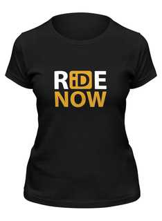Футболка женская Printio Ride-now. для любителей активных видов спорта! черная 2XL