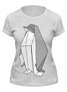Футболка женская Printio Пингвин оригами серая S
