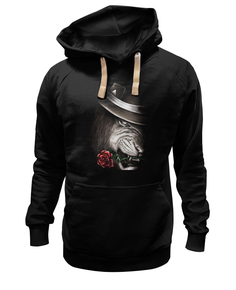 Худи Printio Лев и роза черное 3XL