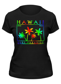 Футболка женская Printio Hawaii черная 2XL