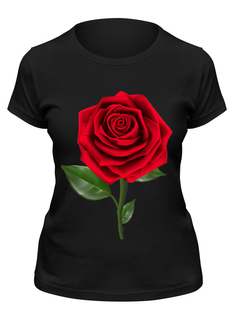 Футболка женская Printio Красни роза черная XL