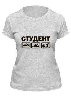 Футболка женская Printio Студент черная 2XL
