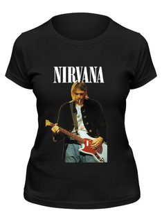 Футболка женская Printio Nirvana kurt cobain live & loud t-shirt черная 2XL
